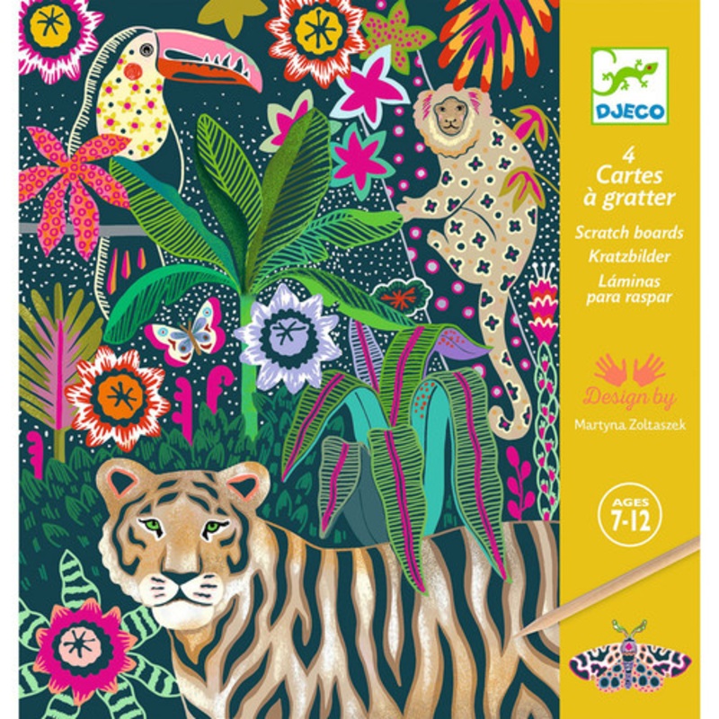 "Djeco -  Rococo Neon Jungle Scratch Cards"