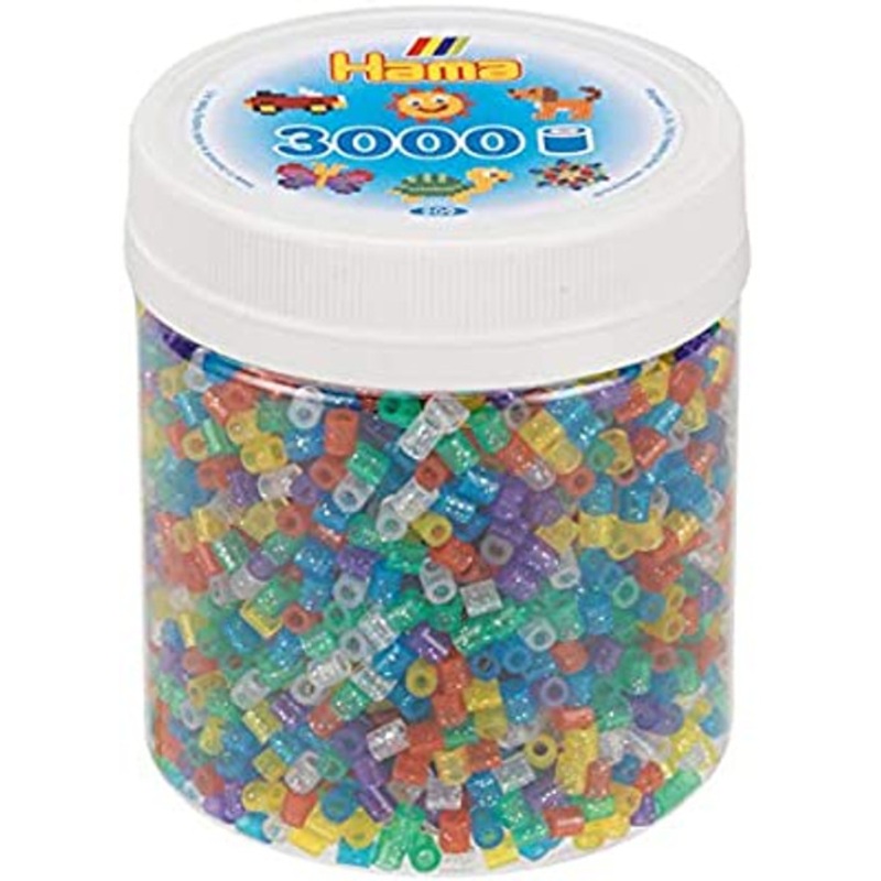 "Hama Beads - Glitter Mix Colours Tub - 3000 beads"