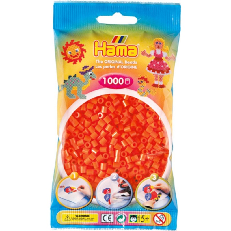 "Hama Beads - Orange - 1000 Beads"