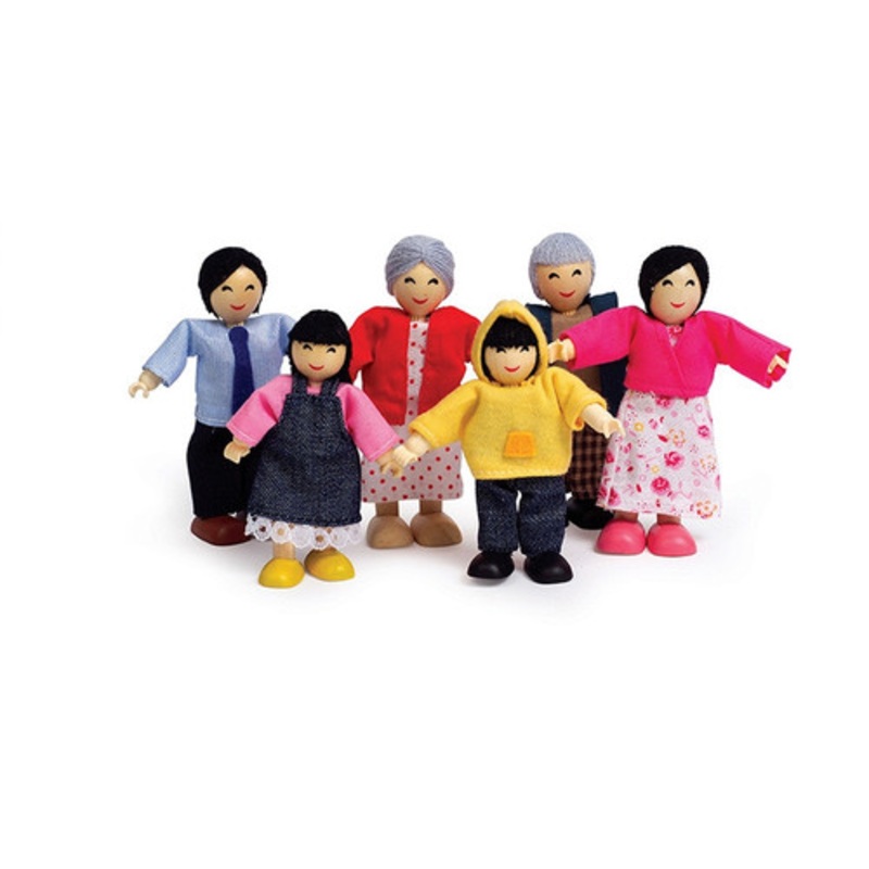 "Hape Wooden Dolls - Asian Family **Minor Box Damage**"