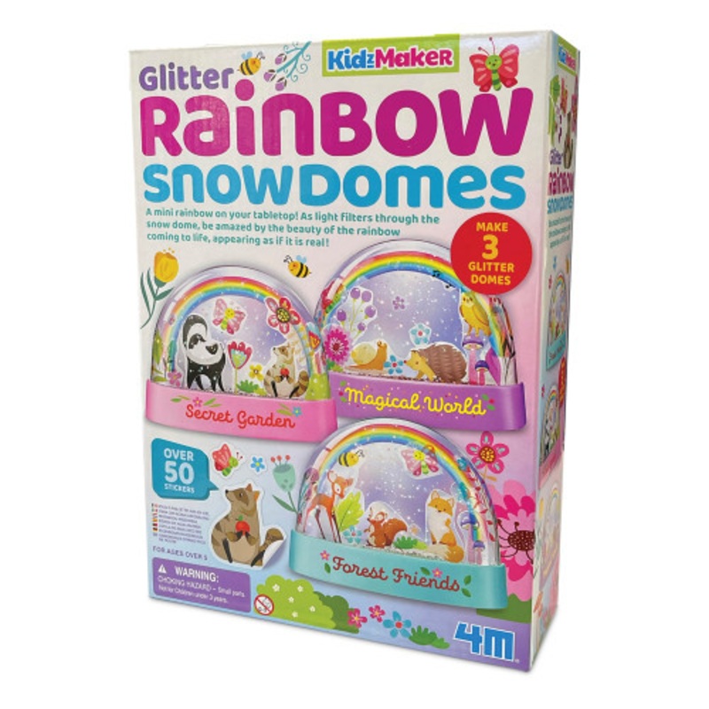 "4M - KidzMaker - Mini Glitter Rainbow Snow Domes"