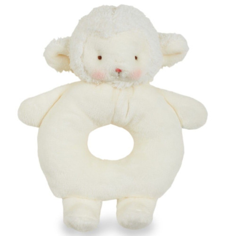 "Bunnies By The Bay - Ring Rattle Kiddo Lamb White"
