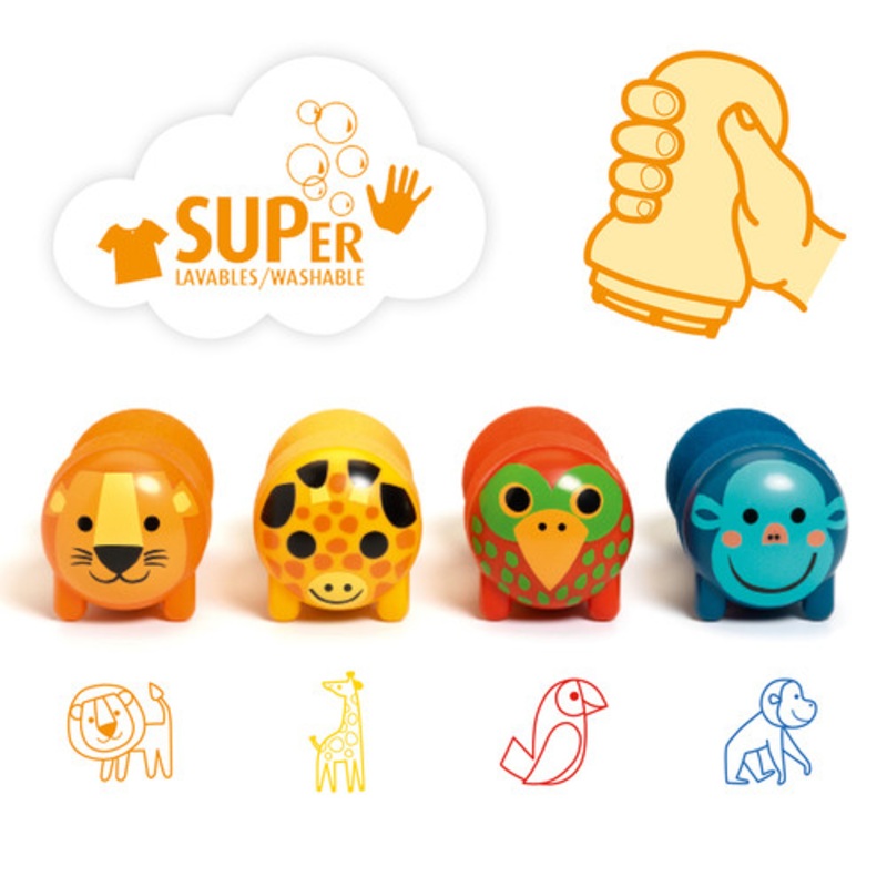 "Djeco - Safari Animal Stamps for Little Ones"