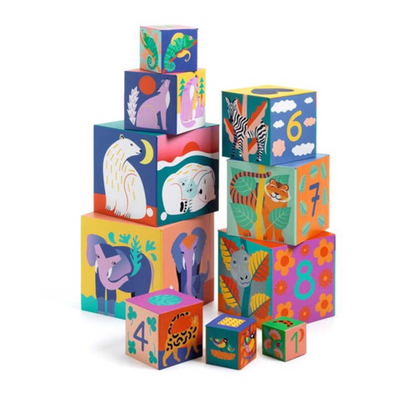 "Djeco - Wild AnimalNesting & Stacking Blocks"