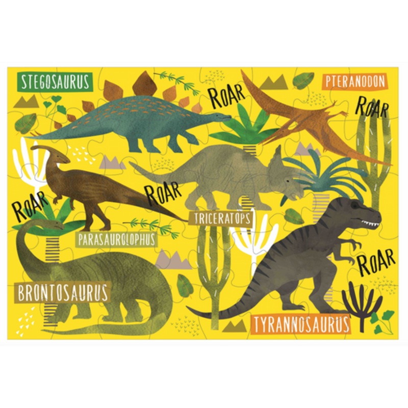 "Floss & Rock 40pc - Dino & Friends Shaped Puzzle"