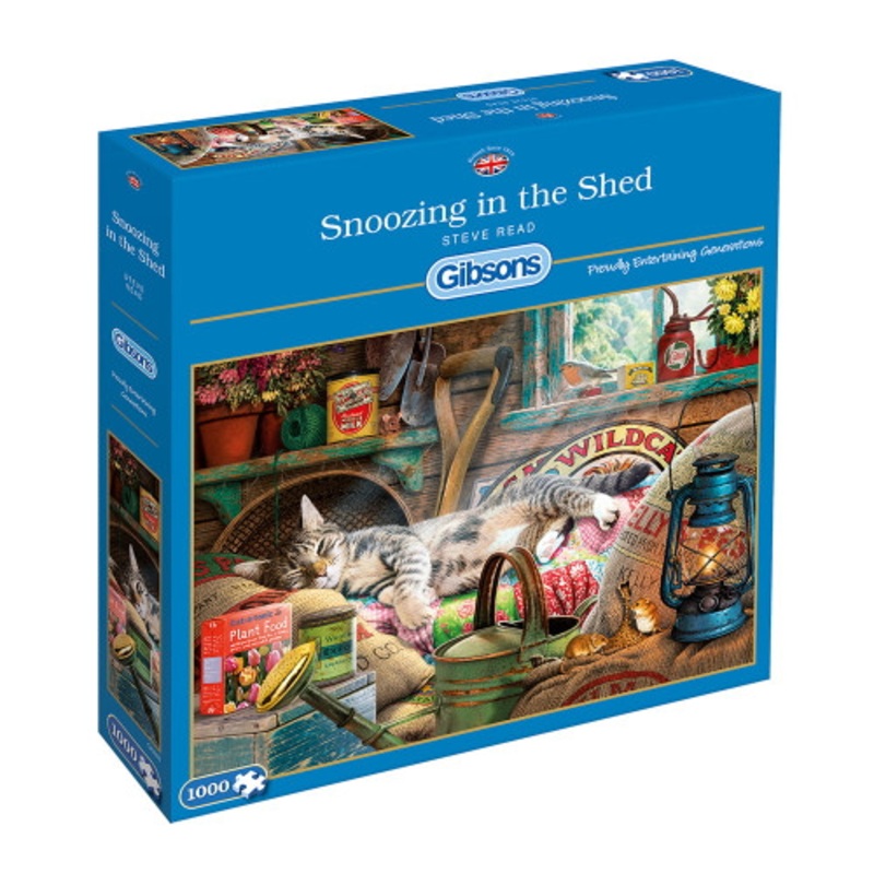 "Gibsons 1000pc - Snoozing in the Shed"