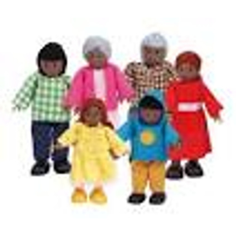 "Hape Wooden Dolls -  African American Family"
