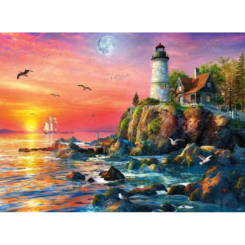 "Ravensburger 500pc - Lighthouse at Sunset Puzzle"