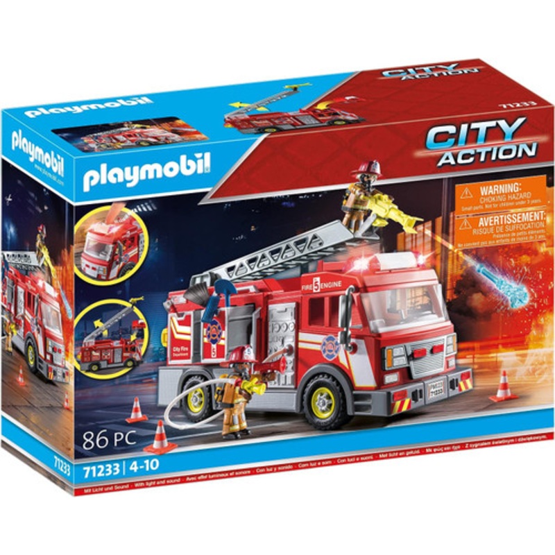 "Playmobil City Action - US Fire Truck with Flashing Lights | 71233"