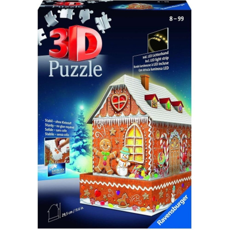 "Ravensburger 216pc - Ginger Bread House Night Edition 3D Puzzle"