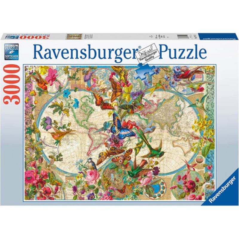 "Ravensburger 3000pc - Flora & Fauna World Map Puzzle"
