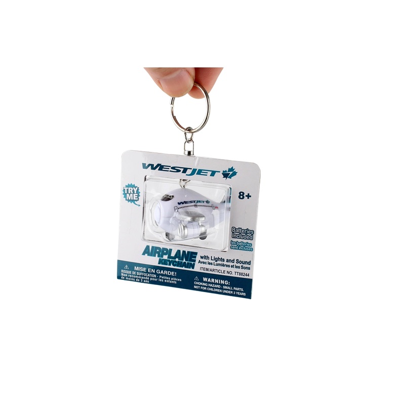 WESTJET AIRPLANE KEYCHAIN W/LIGHT & SOUND (**)
